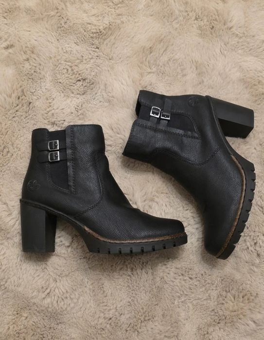 Botki Rieker obcas 40 czarne