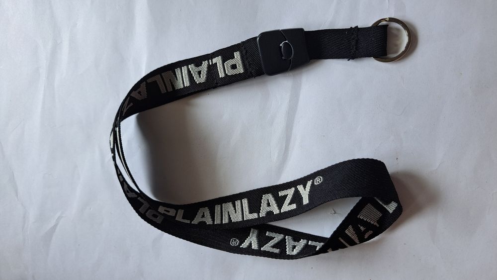 Smycz Plain Lazy, czarna, nowa, z odpinaną końcówką