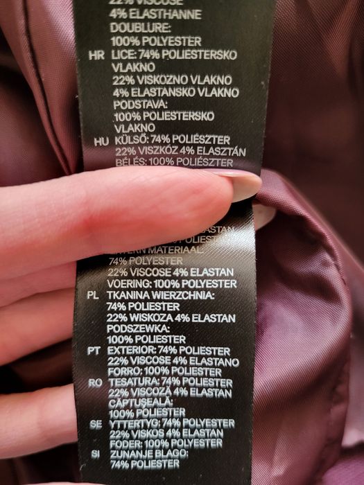 Fioletowa śliwkowa marynarka H&M, rozmiar 34 (XS)