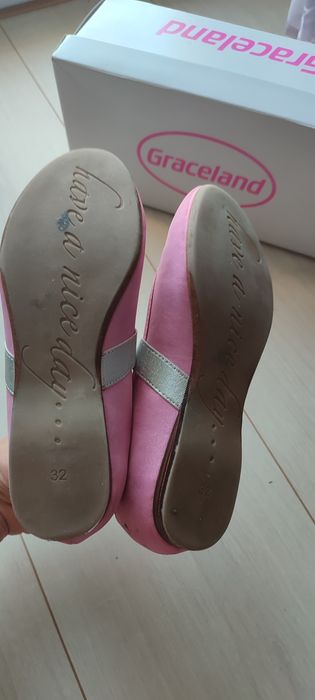 Różowe baletki półbuty dziewczęce 32