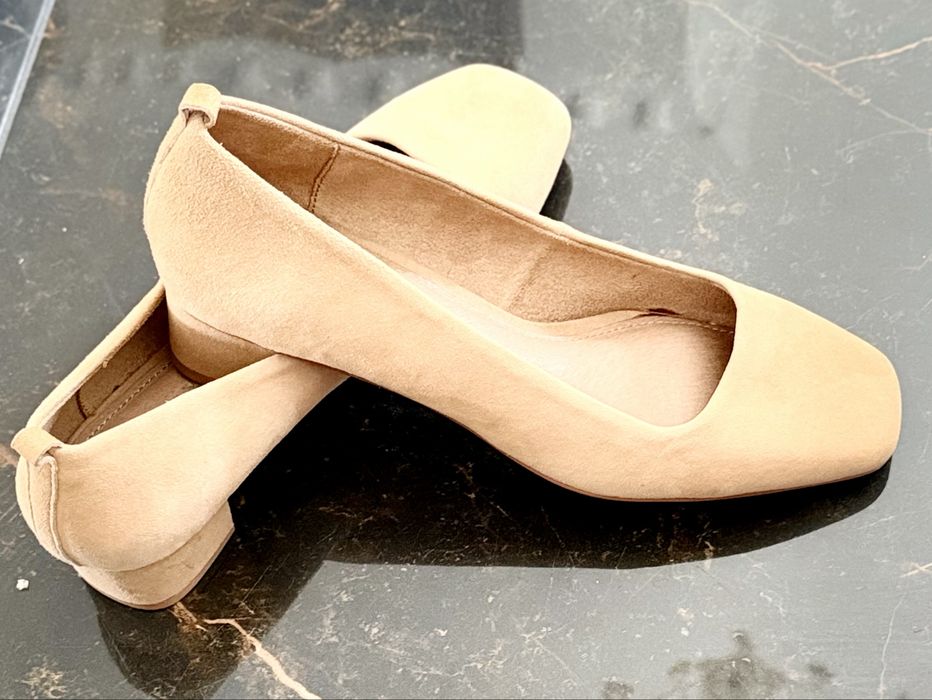 Piekne buty zamsz naturslny karmel