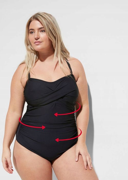 B.P.C kostium jednoczęściowy marszczony czarny ^44