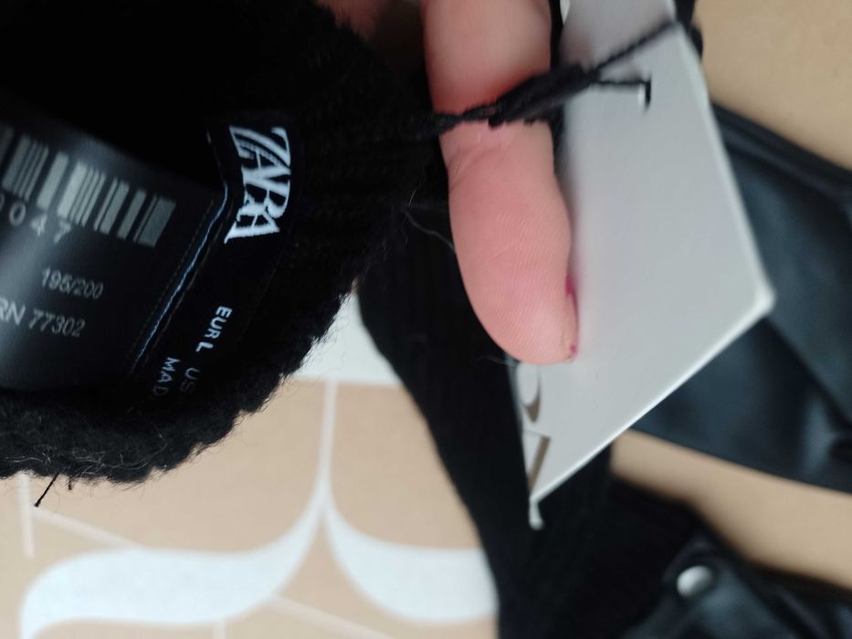 ZARA/ długie, czarne rękawiczki z Madrytu, NOWE