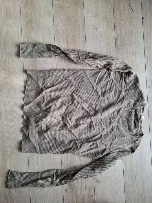DIESEL L sweter cieniutki alpaka paski beżowa khaki