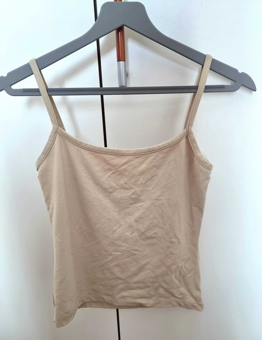 Top bege de alças, tamanho XS/S