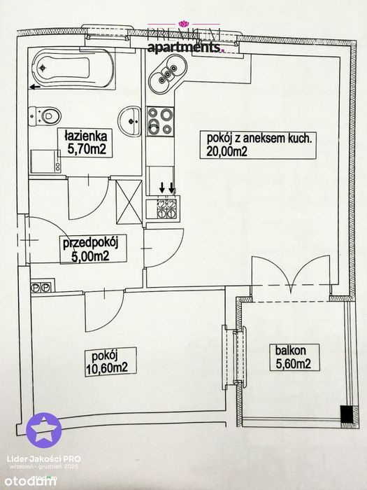 2 pokoje, 42m2, balkon, komórka, miejsce w hali