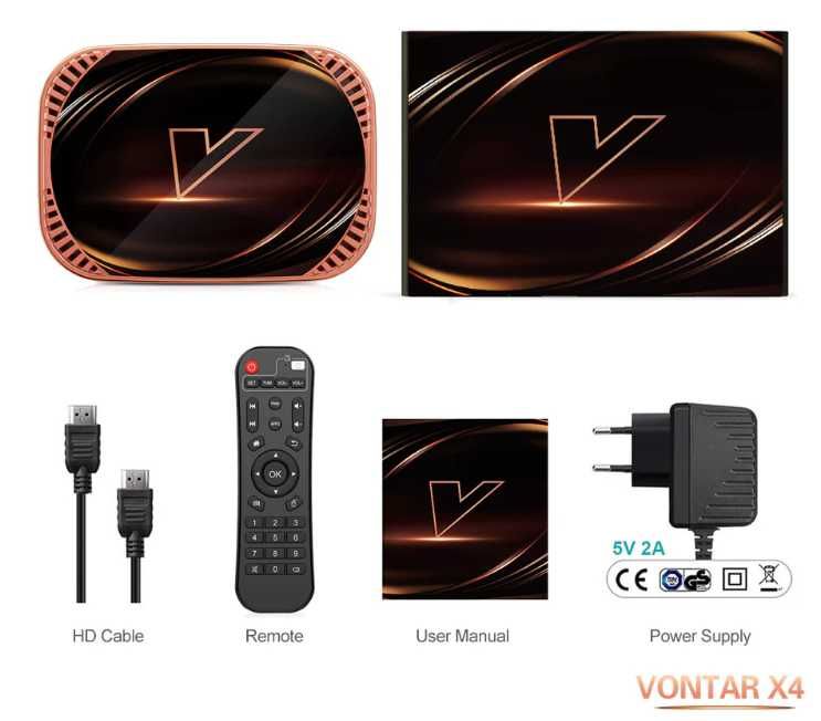 Smart TV Box VONTAR X4 Amlogic S905X4 4GB + 32GB