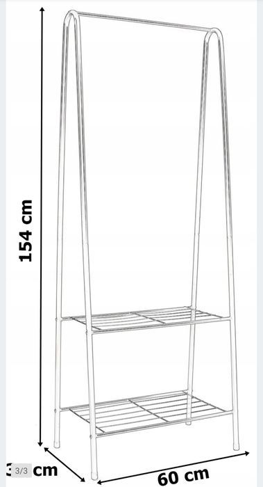 Nowy biały stojący organizer półka na ubrania buty metalowy