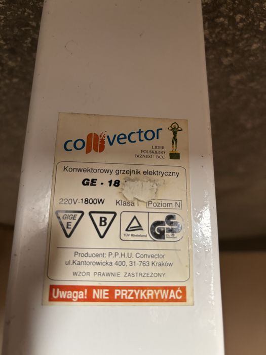 Grzejnik elektryczny konwektorowy Convector GE-18 – 1800W