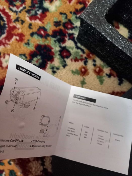 Велосипедная мощная фара (передняя) EOS610.