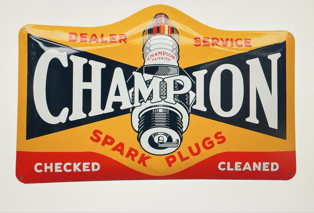 Placa esmaltada Champion 75x58cm