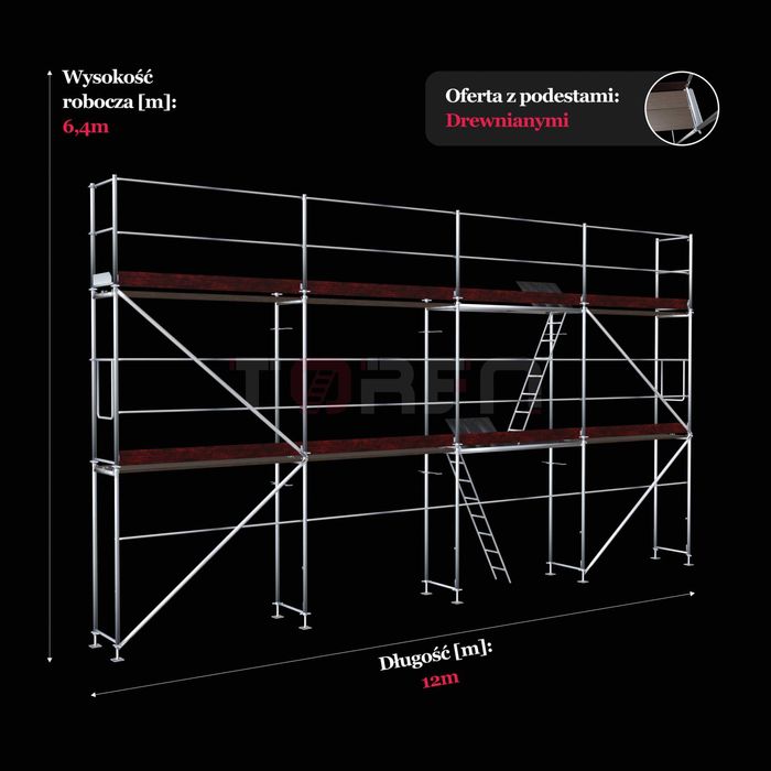 Rusztowanie elewacyjne Pletak, pow. rob. 76.8m2