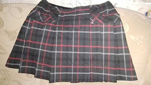Юбка на школьницу подростка на 14-17 лет клетчатая шерсть 46-48-50 р.