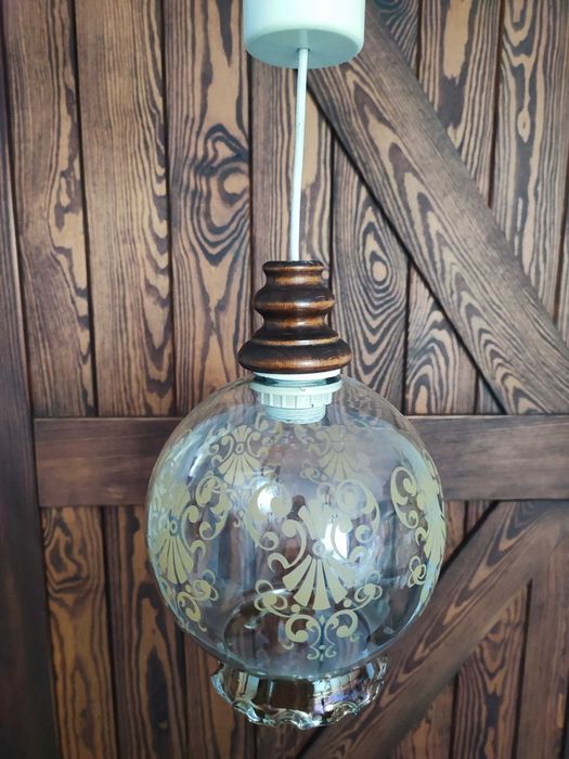 Lampa szkło herbaciane Retro
