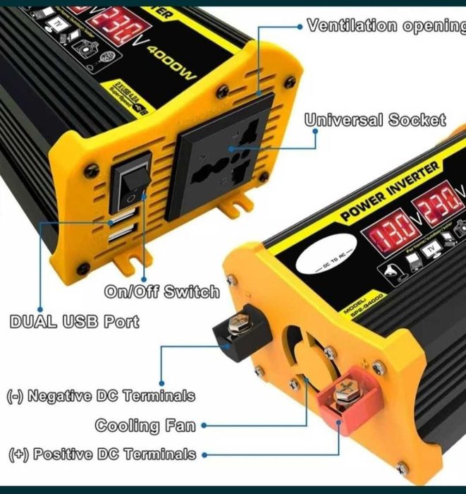 Інвертор 4000w 12v/220v. Чистий синус, перетворювач напруги.