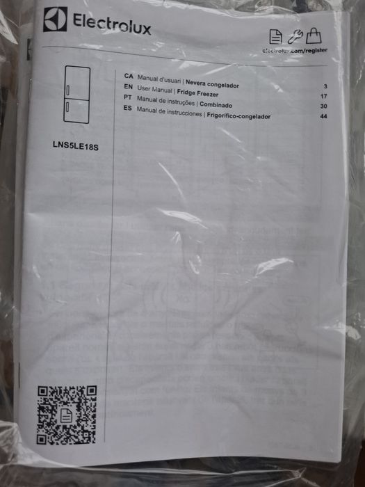 Frigorífico combinado encastrável, ELECTROLUX,  novo