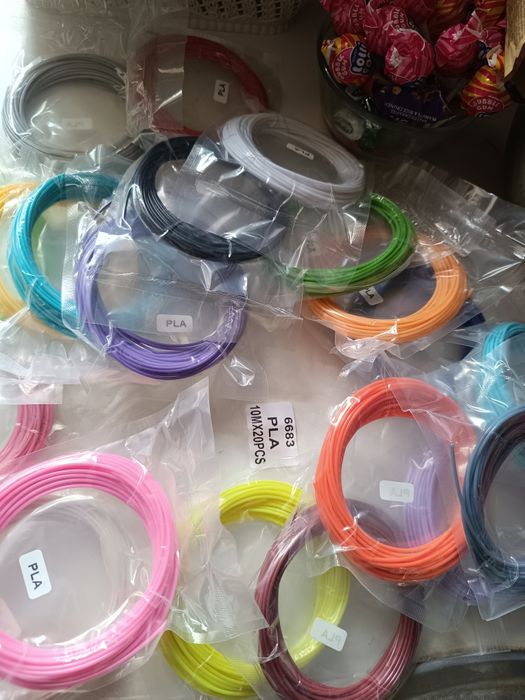 Пластик PLA для 3D ручки (10 кольорів по 5 м) стержні паста іграшка