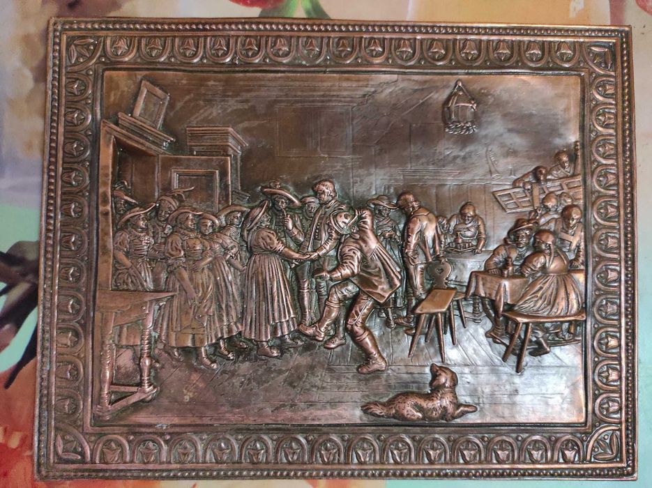 Чеканка "Сельский праздник" СССР