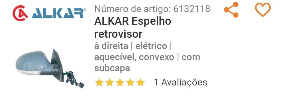 Espelho exterior Vw Passat B6