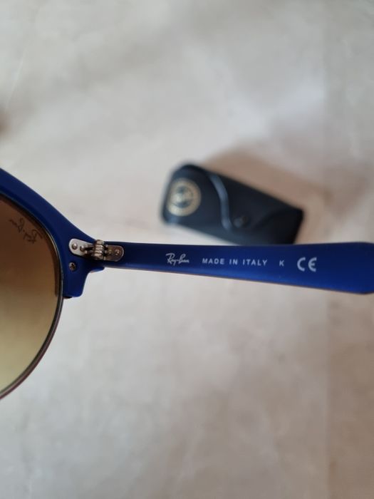 Óculos Escuros RayBan clubmaster madeira + azul