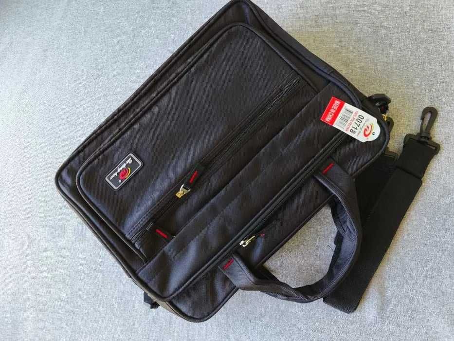 Torba czarna pojemna uchwyt pasek na ramię nowa duża 00718