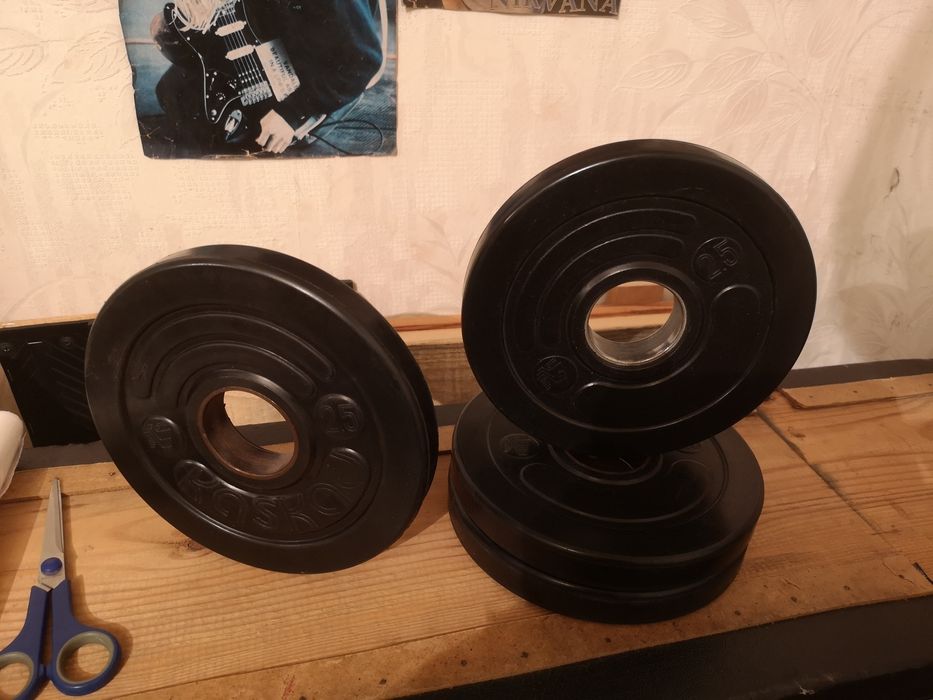 Блины диски обрезиненные олимпийские  1000 гр.