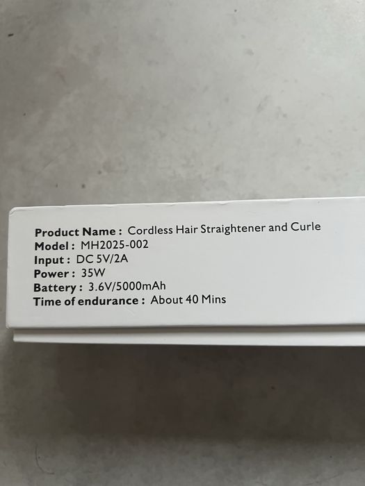 Бездротовий випрямляч для волосся Straxelle Mini, білий