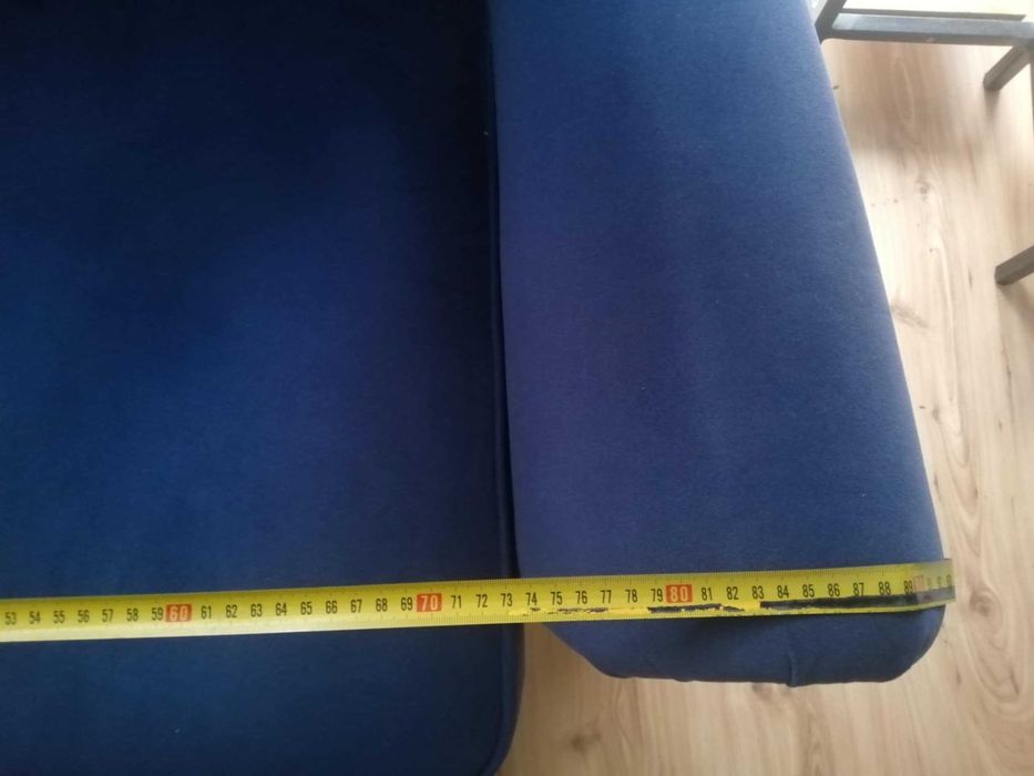 fotel typu uszak - granatowy welur