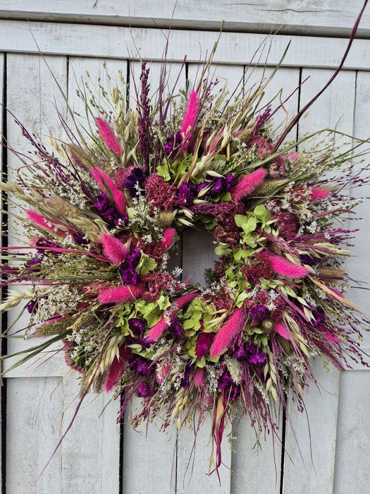 Wianek z suszonych kwiatów suszu roślin naturalny ręcznie wykonany #rę