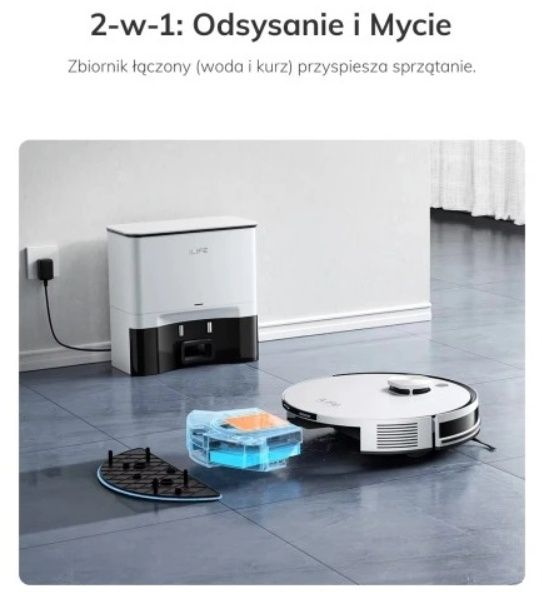 NOWOŚĆ Robot ILIFE A30 Pro 2w1/ 5000Pa/ mopuje i odkurza/ze stacją