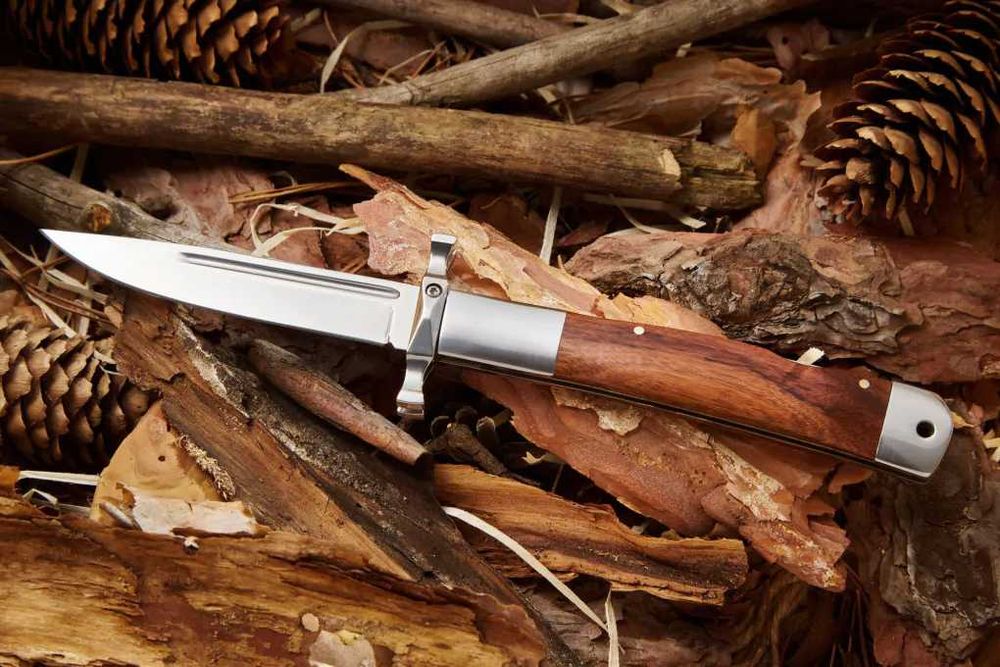 Nóż Taktyczny Składany Stal/Drewno Myśliwski Survival 23cm (2916)