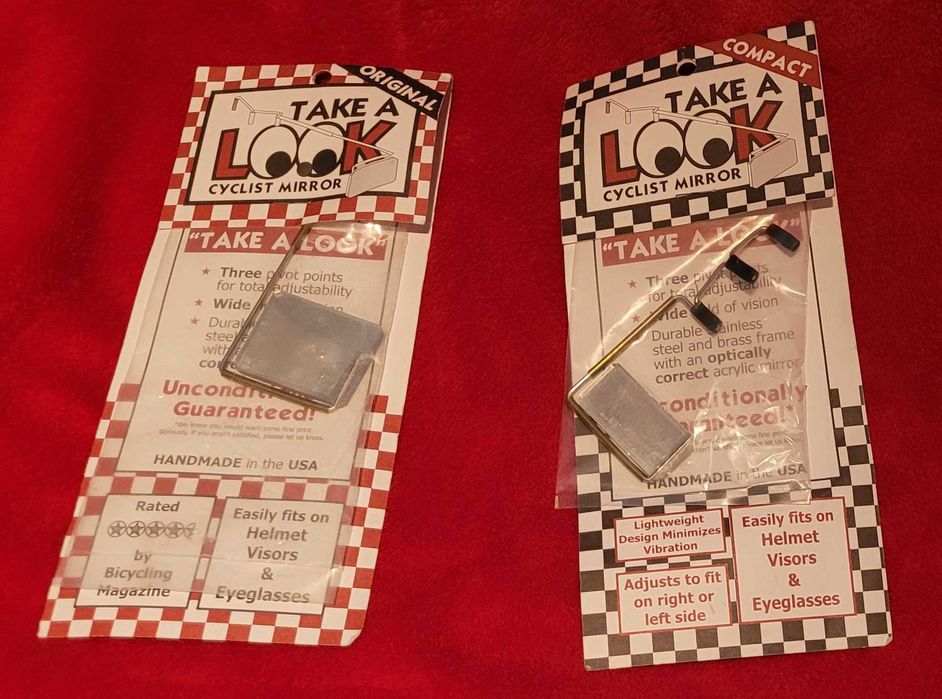 Lusterko do kasku rowerowego oraz lusterko do okularów rowerowych