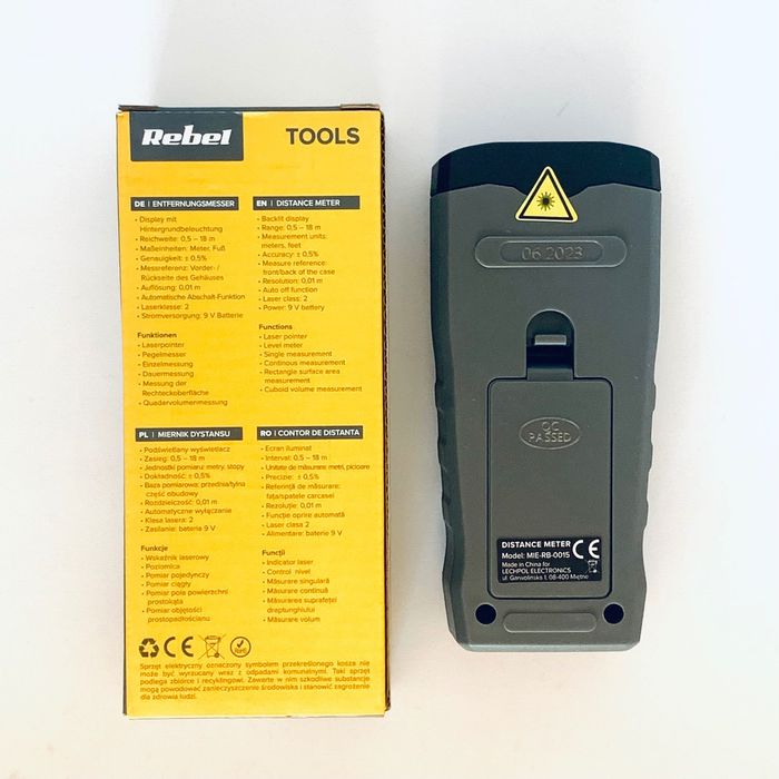 Medidor de Distância Rebel RB‑0015 – Ultrassónico apontador laser