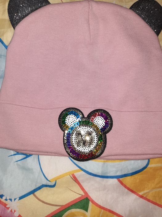 Шапка для девочки с ушками Нарядная