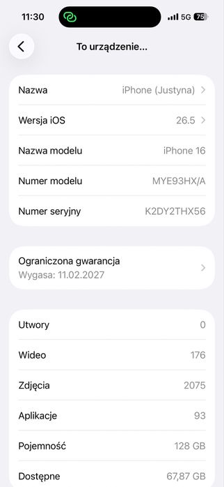 Iphone 16 stan idealny