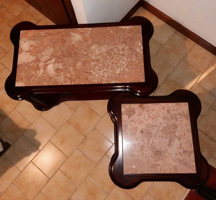 Conjunto de mesas de centro e canto para sala de estar