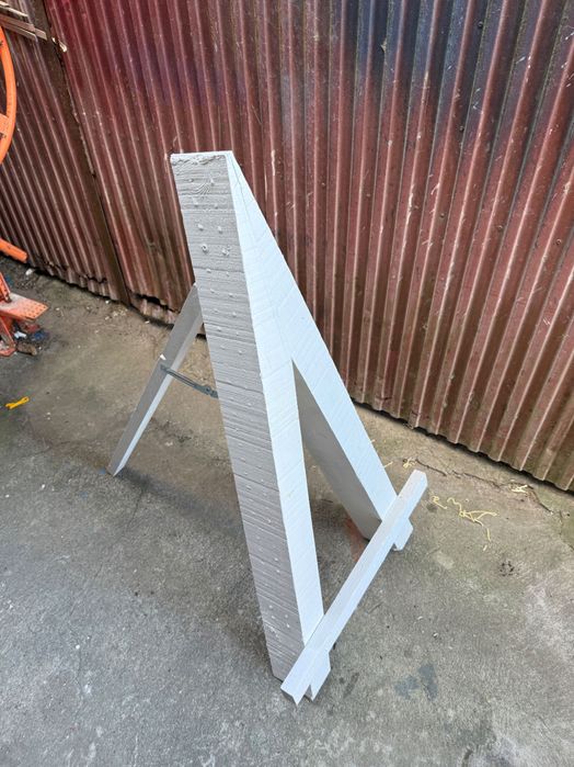 Cavalete feito à mão em madeira pintado branco (3 unidades)