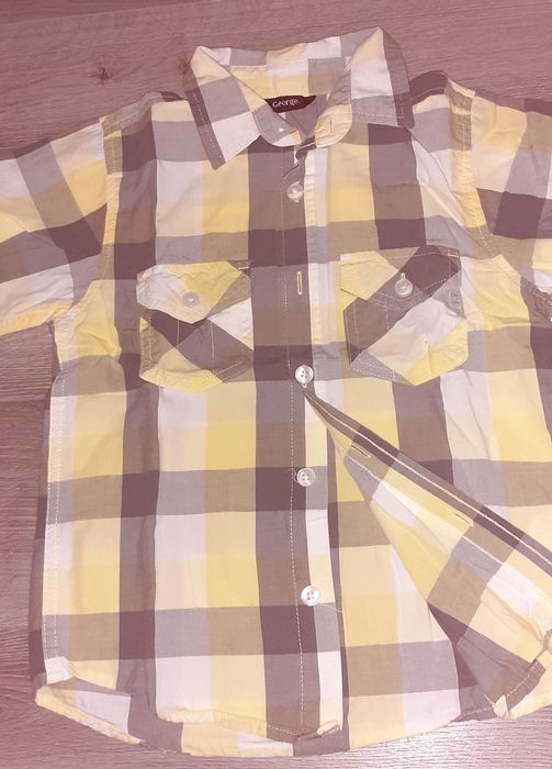 Koszula w kratę z kieszeniami rozm.116