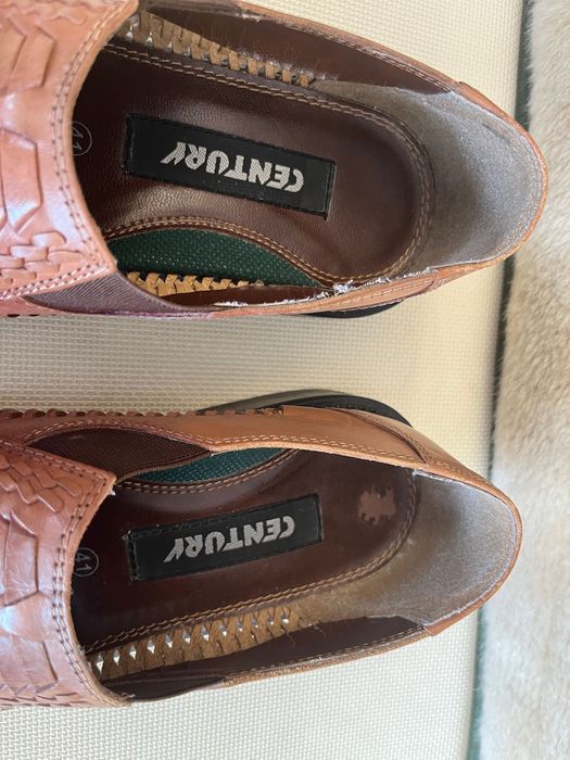 Century letnie skórzane buty męskie plecionka 41