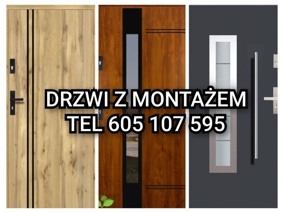Drzwi wejściowe i wewnętrzne z montażem