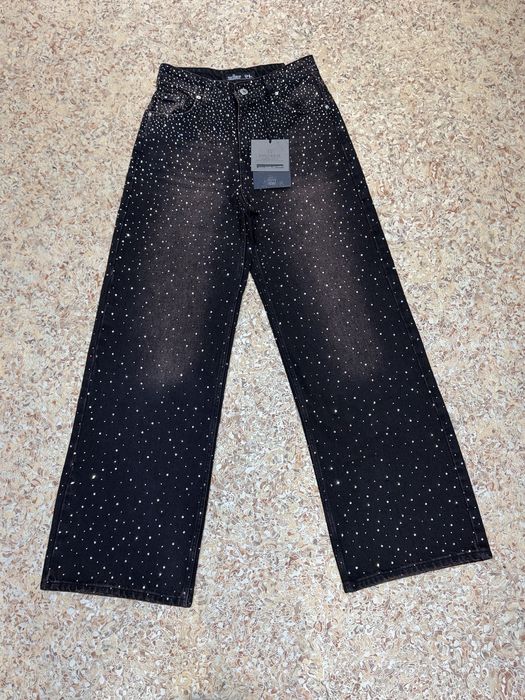 Жіночі джинси зі стразами | Чорний колір, темно-синій та коричневій