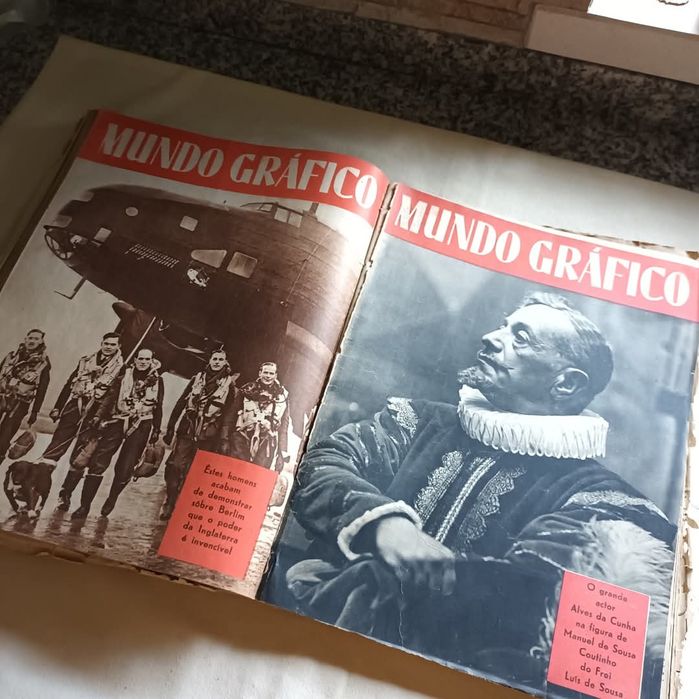 2 encadernações revistas MUNDO GRÁFICO anos 40 com faltas ou falhas