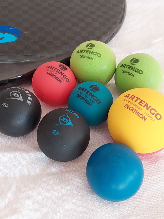 raquete praia fibra de carbono Beachboar, 8 bolas, overgrip novo
