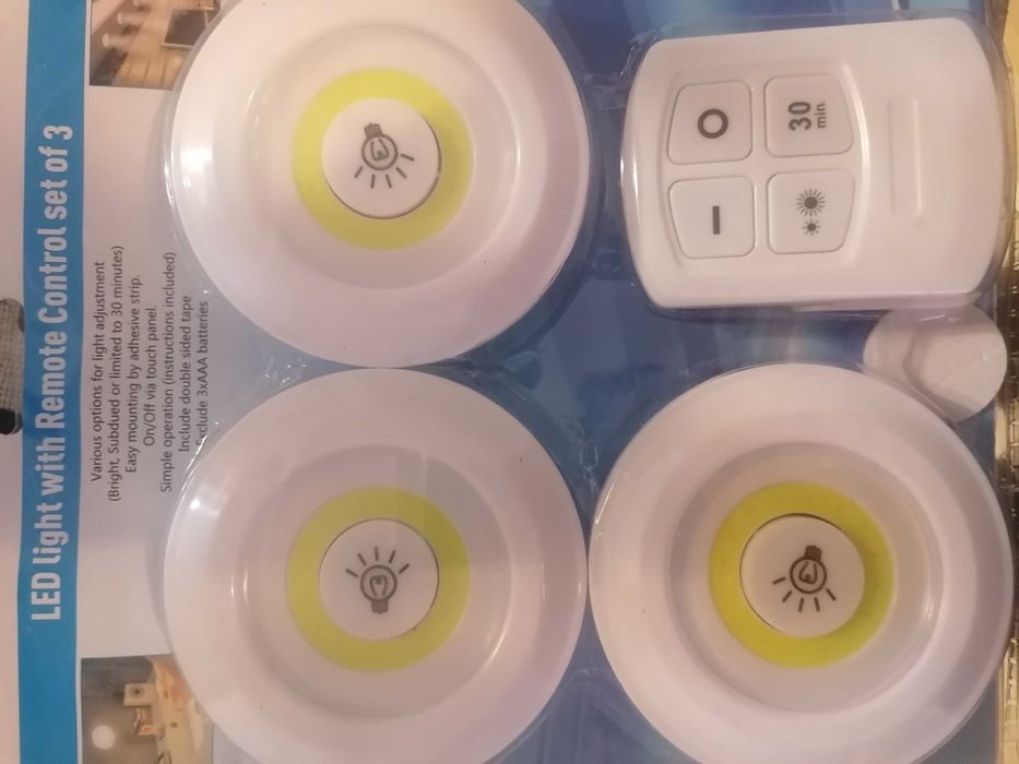 Zestaw 3 lamp LED z pilotem – dotykowe + timer