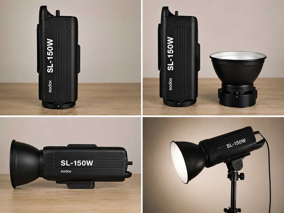 Godox SL-150W LED – zestaw 4 lamp + reflektory | Stan bardzo dobry