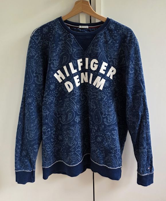 Tommy Hilfiger damska bluza L granatowa boho wzory logo