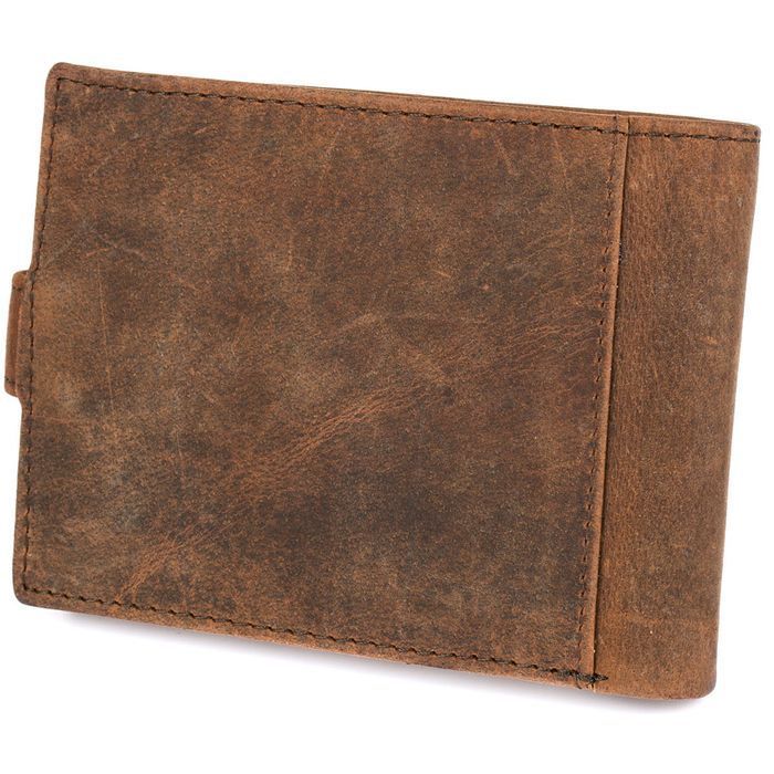 Portfel skórzany męski z tłoczeniem ryba Bellugio rdzawy dla dziadka