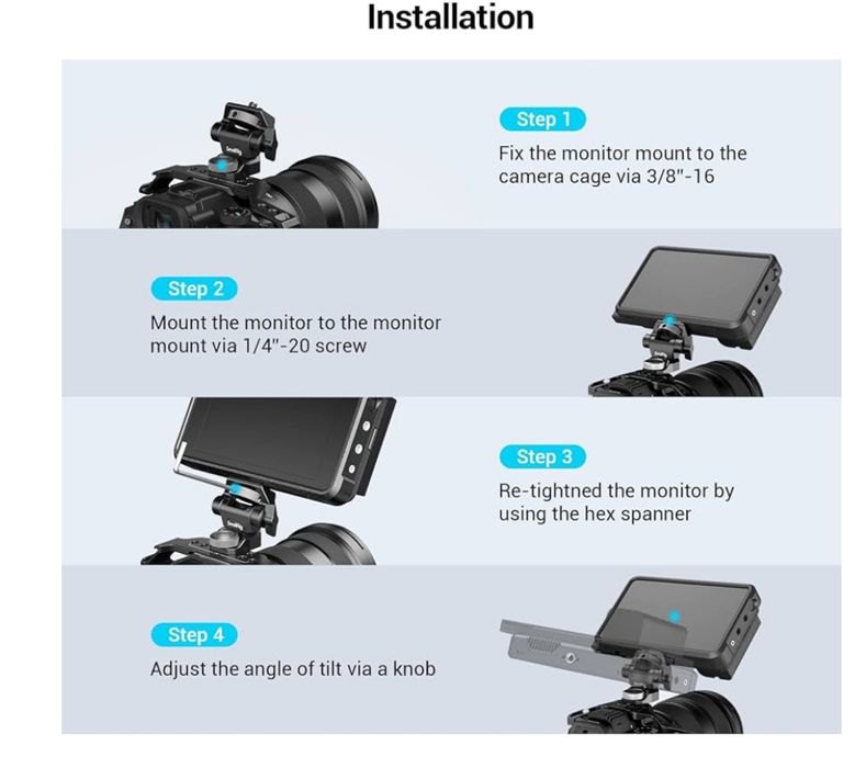 SMALLRIG Regulowany Uchwyt Monitora Kamery w Stylu dla ARRI