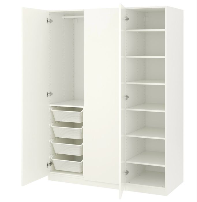 PAX ПАКС / FORSAND ФОРСАНД Шафа, білий / білий, 150x60x201 cм | IKEA