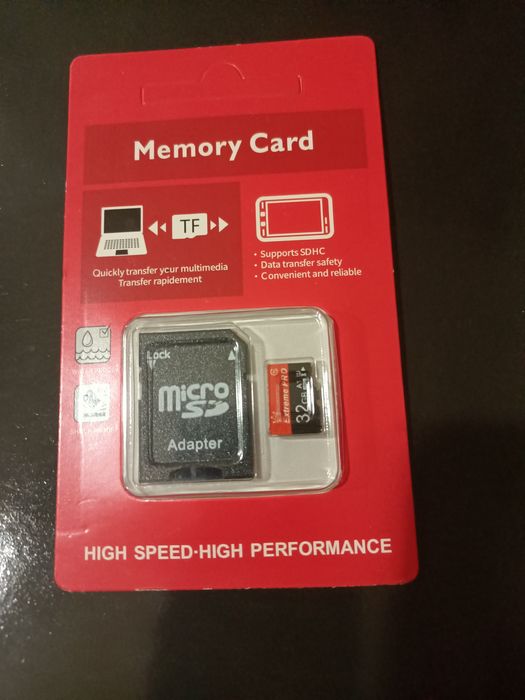 Карта памяти Micro SD 32 GB с адаптером